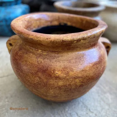 Petits pots en terre cuite Jaunes 