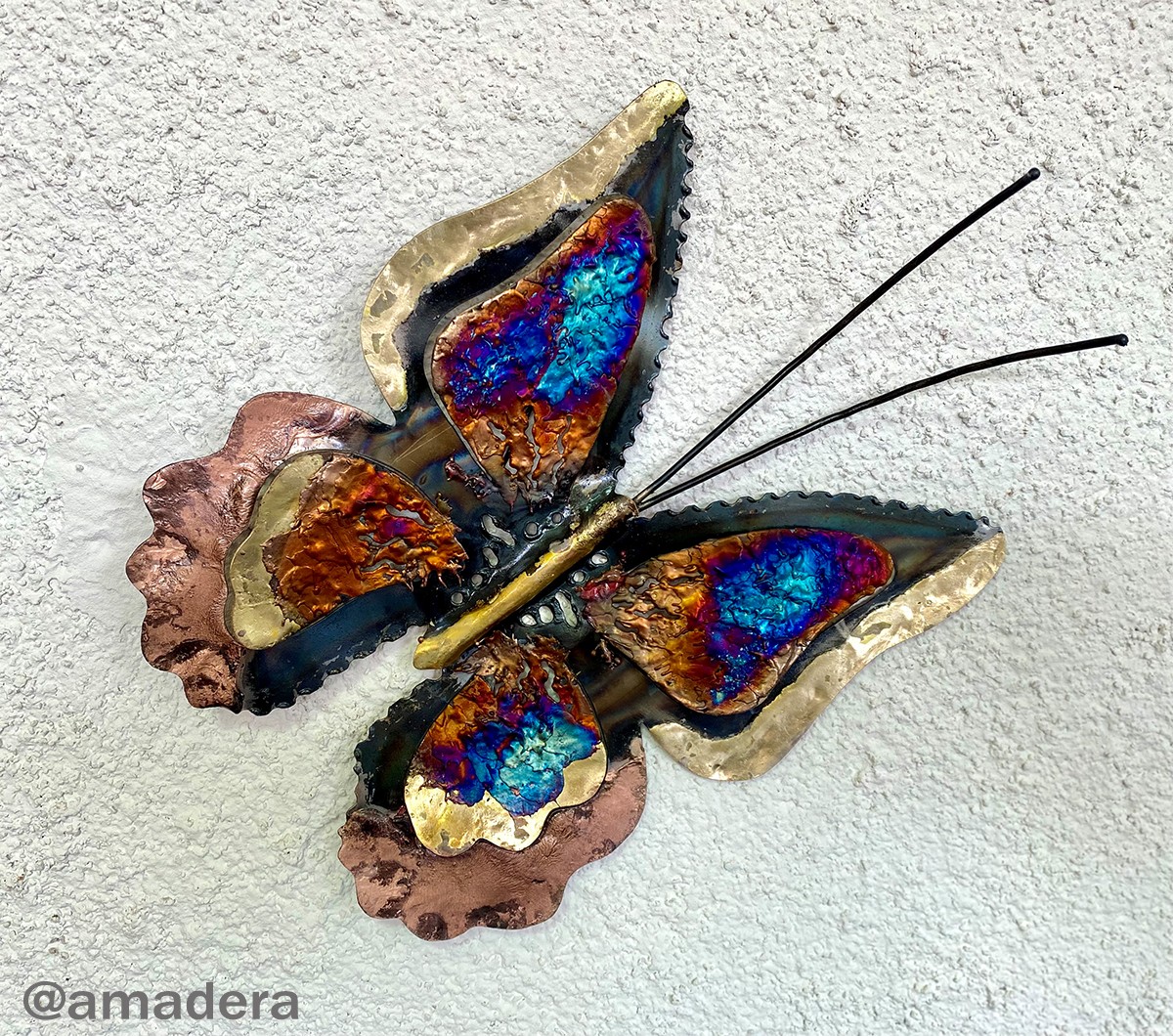 Papillon en métal votre déco murale intérieure et extérieure - Amadera  Taille 34 cm x 25 cm