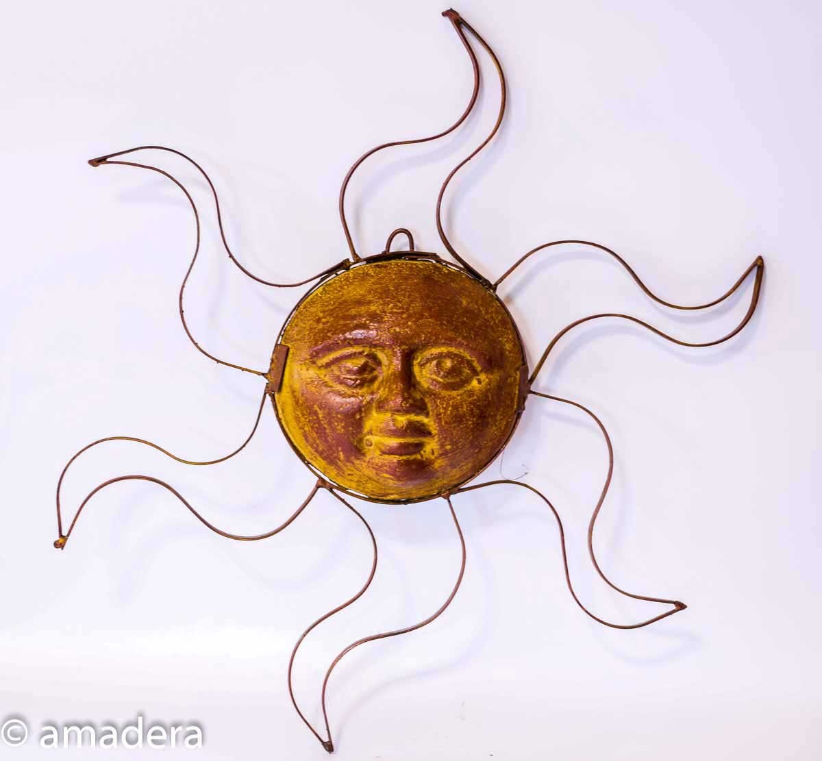 Optez pour une soleil déco mural, terre cuite et métal - Amadera Taille 40  cm de diamètre