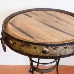 Petite table bistrot bois et fer forgé