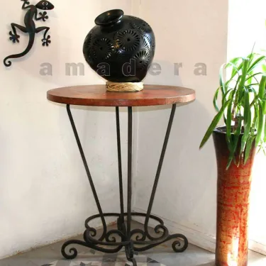 Table mange debout en cuivre