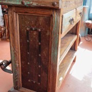 meuble bar en pin et fer forgé