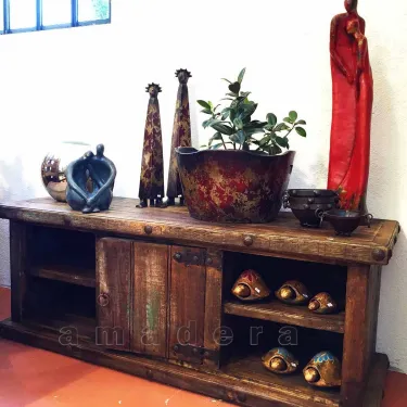 Meuble bas en pin mobilier mexicain
