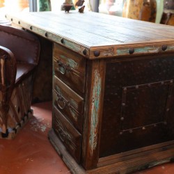 Bureau en bois ancien - Meuble artisanal unique