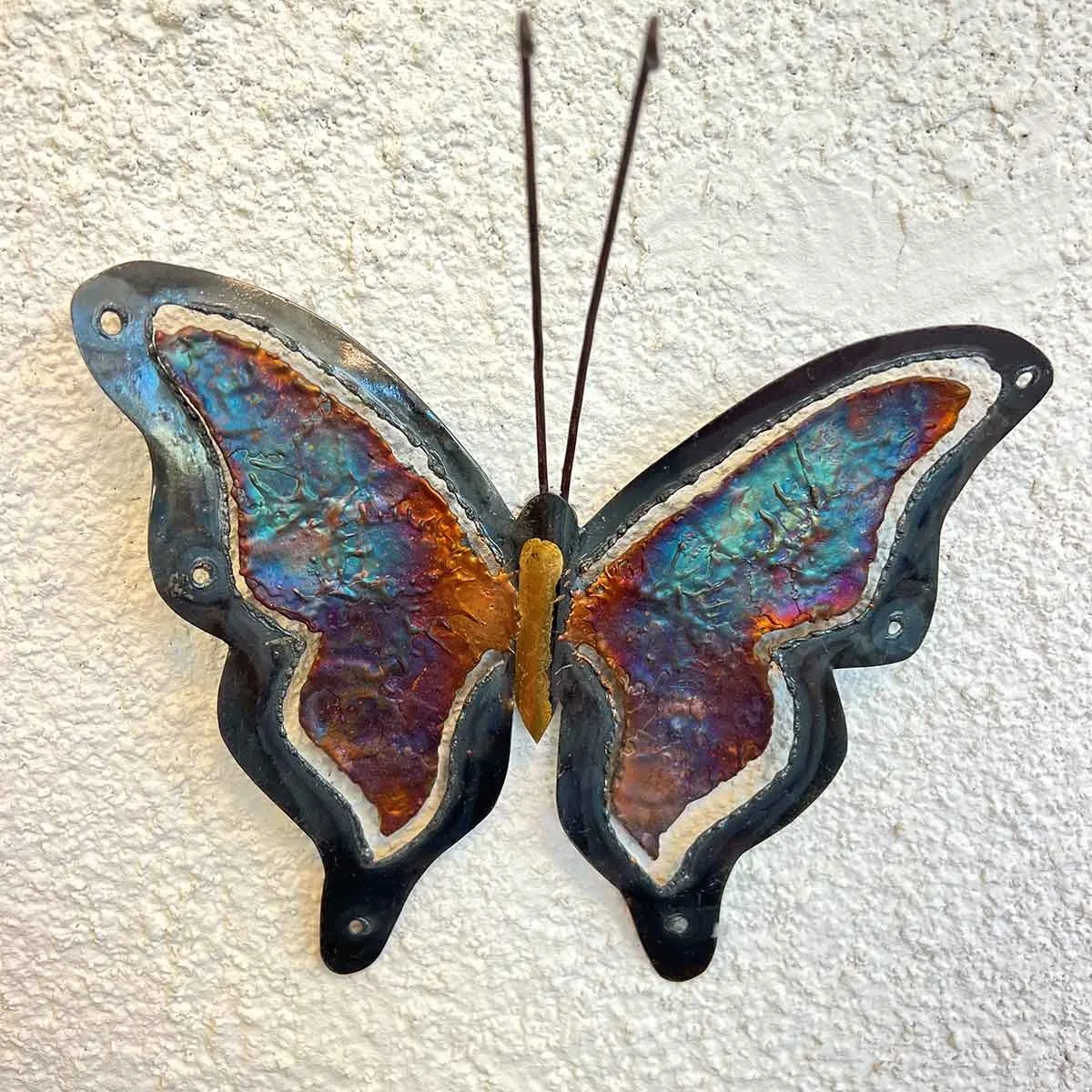Décoration murale en métal - Saison des papillons - L 119,5 x H 59 cm