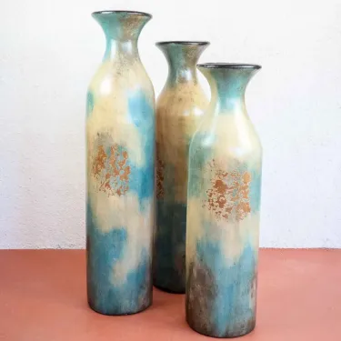 Bouteille déco terre cuite