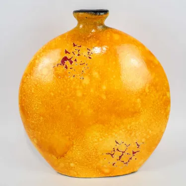 Vase céramique jaune