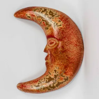 Lune terre cuite pour décoration murale