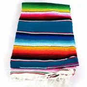 Couverture mexicaine turquoise