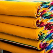 Couverture plaid mexicain JAUNE