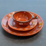 vaisselle artisanale mexicaine en terre cuite émaillée