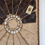 Tableau décoration murale toile végétale et fer forgé