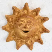 petit soleil en terre cuite décoration murale