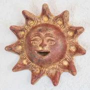 Petit soleil terre cuite déco murale
