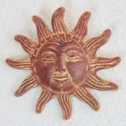 soleil terre cuite déco murale