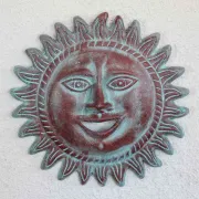 grand soleil terre cuite déco murale