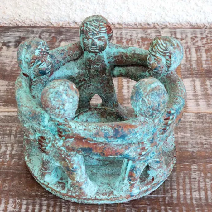 Bougeoir cercle des amis en terre cuite