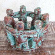 Porte bougie en terre cuite artisanat mexicain