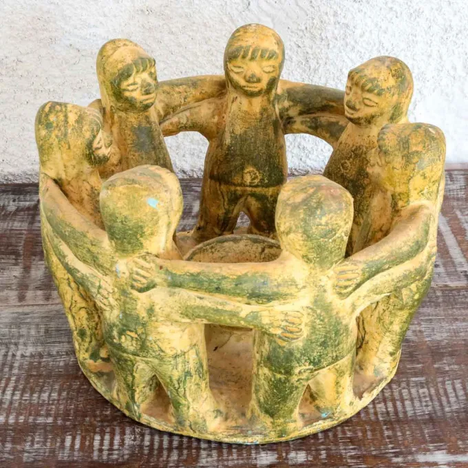 Porte bougie terre cuite artisanat mexicain