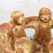 Bougeoir en terre cuite la ronde des amis