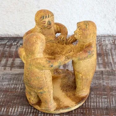 Bougeoir de table en terre cuite