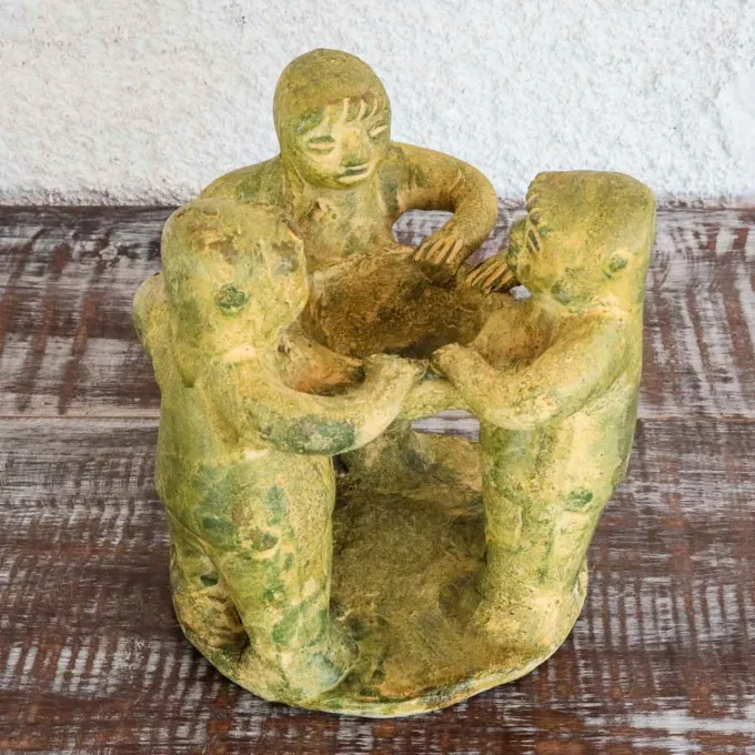 Bougeoir de table terre cuite