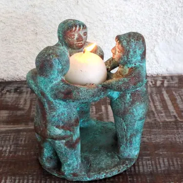 bougeoir terre cuite ronde des amis