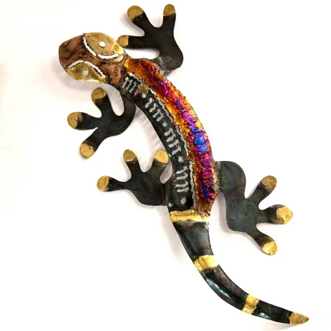 salamandre métal pour décoration murale