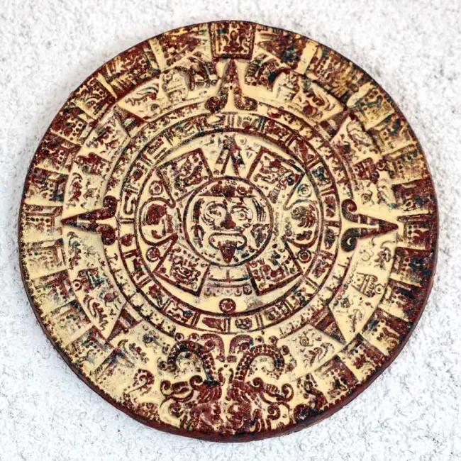Calendrier Maya en terre cuite déco murale