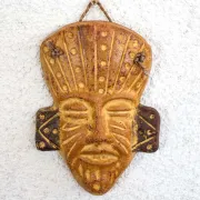Décoration murale en terre cuite masque mexicain