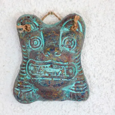 masque jaguar en terre cuite déco murale
