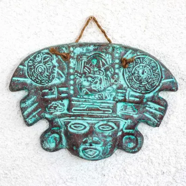 Grand masque mexicain décoration murale -...