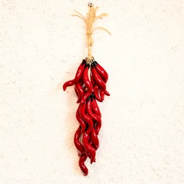 Piments rouges céramique suspension déco murale