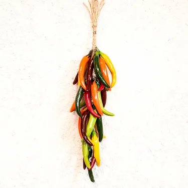 Piments en céramique colorés suspension décoration murale