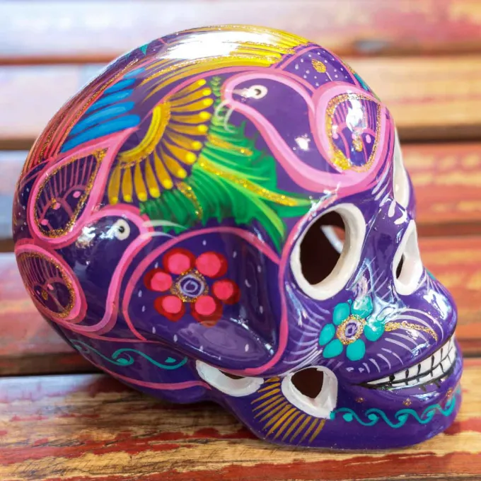 tête de mort en céramique du Mexique