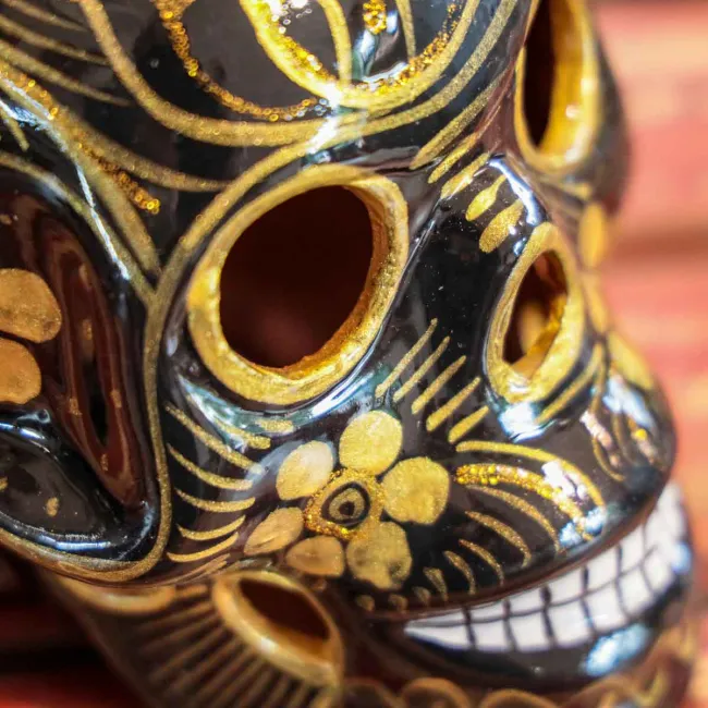 Tête de mort céramique mexicaine déco fête des morts