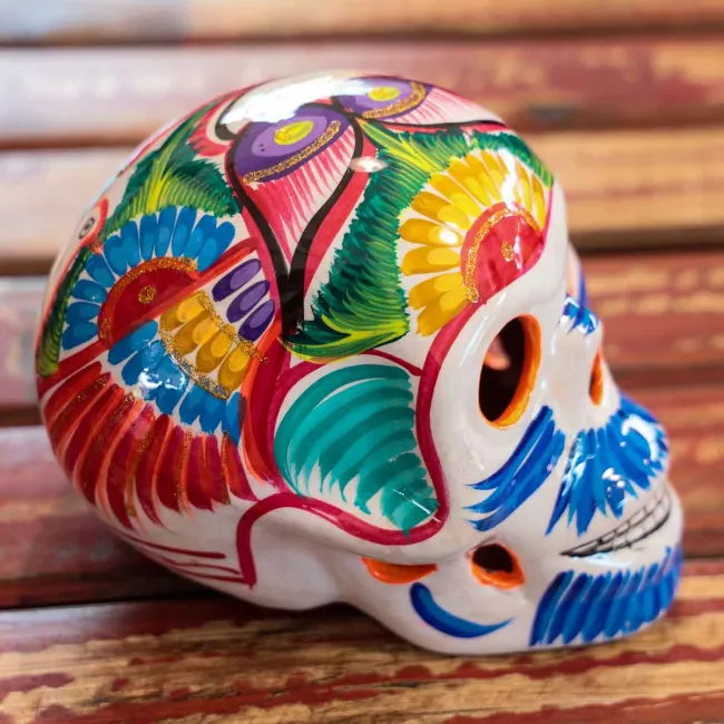 tête de mort mexicaine en céramique