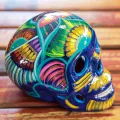 Tête de mort céramique mexicaine pour la fête des morts