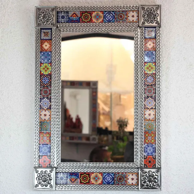 Miroir mexicain rectangulaire deco murale