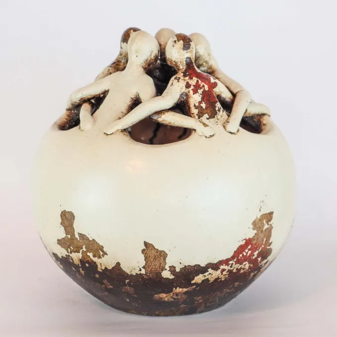 Poterie moderne décorative en terre cuite artisanat d'art