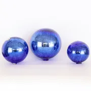 Boules bleues déco en verre soufflé