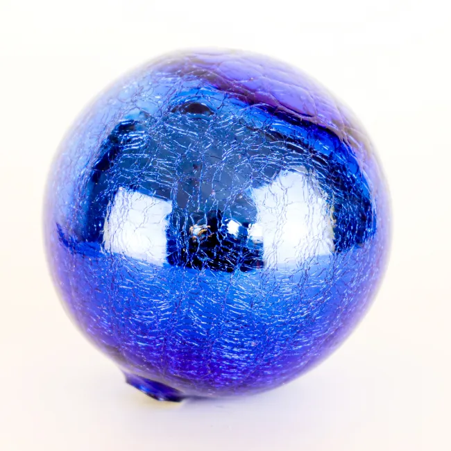 Boule bleue déco en verre soufflé