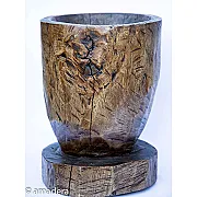 cache pot en bois ancien pour plantes d'intérieur