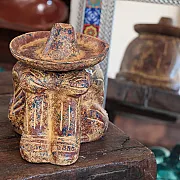 Statue mexicaine terre cuite déco jardin