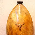 Vase céramique décoratif couleur jaune miel