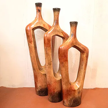 grande jarre décorative en terre cuite ornée d'une patine artisanale
