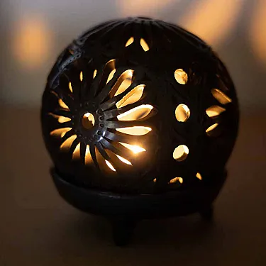 photophore en terre noire décoration pour la maison