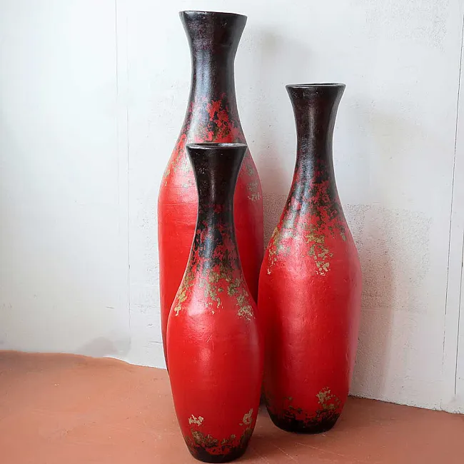 Jarre rouge en terre cuite poterie décoration intérieure