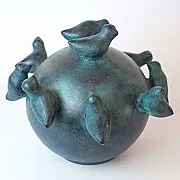 Boule déco en terre cuite et ses oiseaux - Décoration d'intérieur
