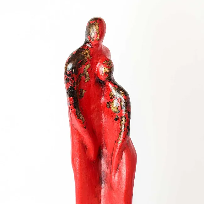 Grande statue déco en terre cuite - Couleurs chaudes et modernes